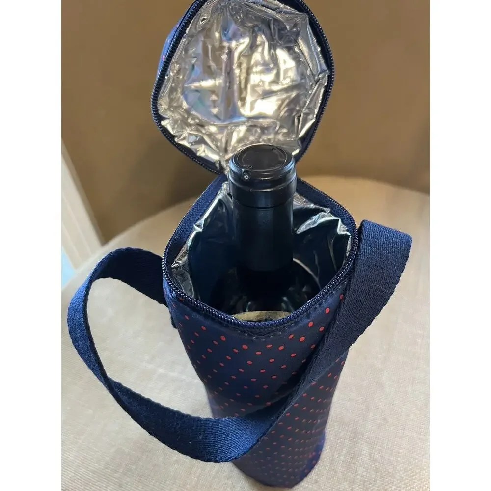 NWOT Insulated Portable Blue and Red Wine Tote--NEVER USED